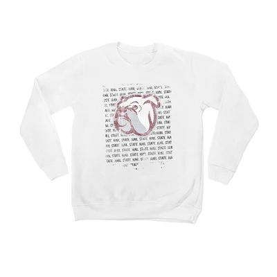 Youth White Mississippi State Bulldogs Bold Type Pullover Sweatshirt