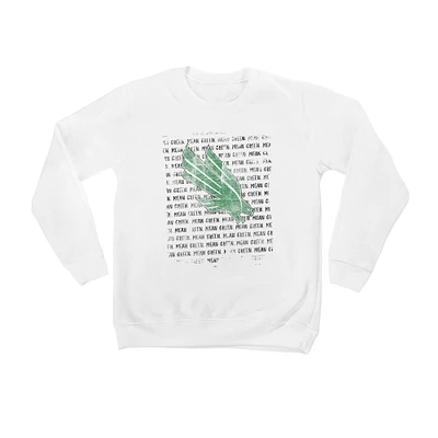 Youth White North Texas Mean Green Bold Type Pullover Sweatshirt