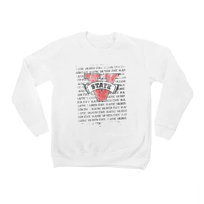 Youth White Valdosta State Blazers Bold Type Pullover Sweatshirt