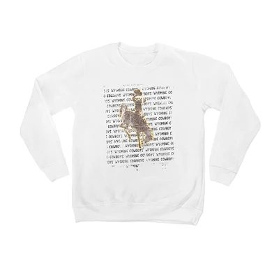 Youth White Wyoming Cowboys Bold Type Pullover Sweatshirt