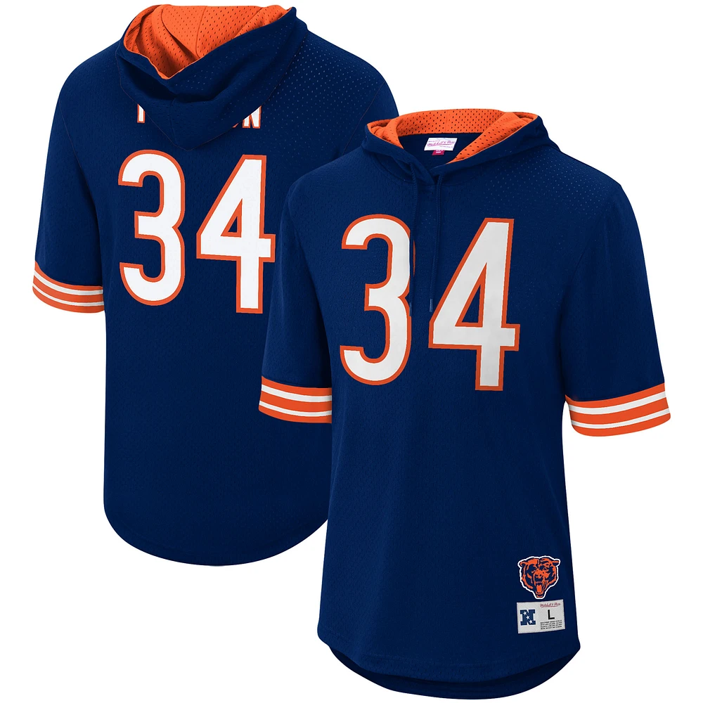 Men's Mitchell & Ness Walter Payton Navy Chicago Bears Retired Player Mesh Name Number Hoodie T-Shirt