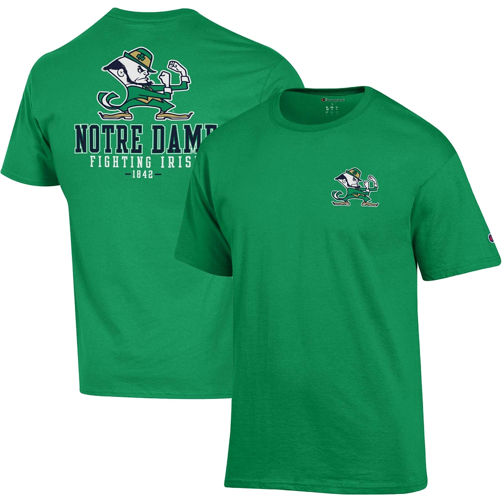 Men's Champion Green Notre Dame Fighting Irish Team Stack 2-Hit T-Shirt