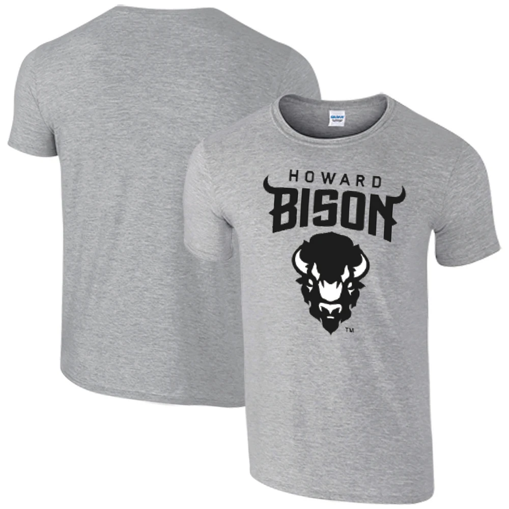 Men's Heathered Gray Howard Bison T-Shirt