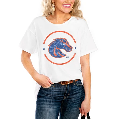 Women's White Boise State Broncos End Zone Easy T-Shirt