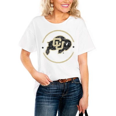 Women's White Colorado Buffaloes End Zone Easy T-Shirt