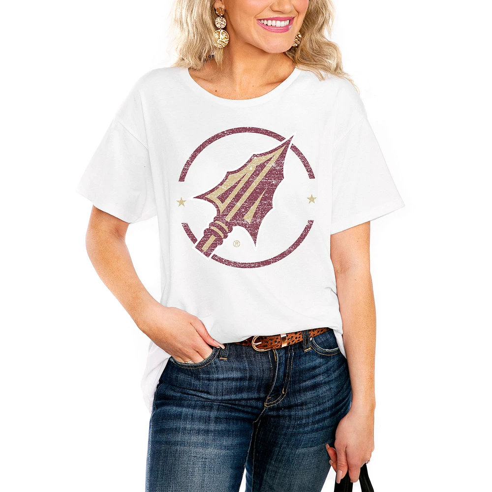 Women's White Florida State Seminoles End Zone Easy T-Shirt