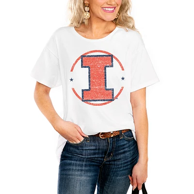Women's White Illinois Fighting Illini End Zone Easy T-Shirt