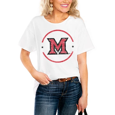 Women's White Miami University RedHawks End Zone Easy T-Shirt