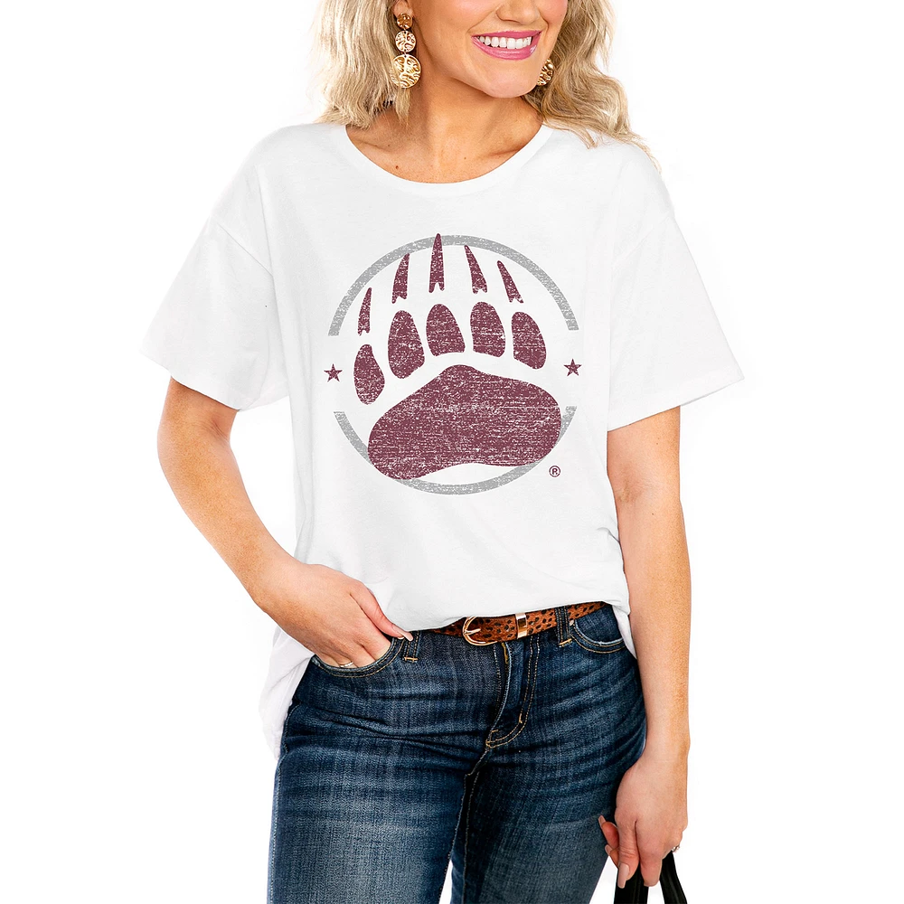 Women's White Montana Grizzlies End Zone Easy T-Shirt