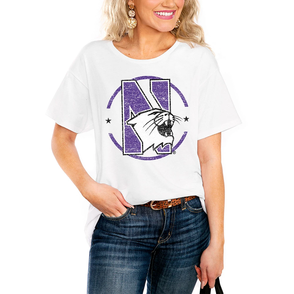 Women's White Northwestern Wildcats End Zone Easy T-Shirt