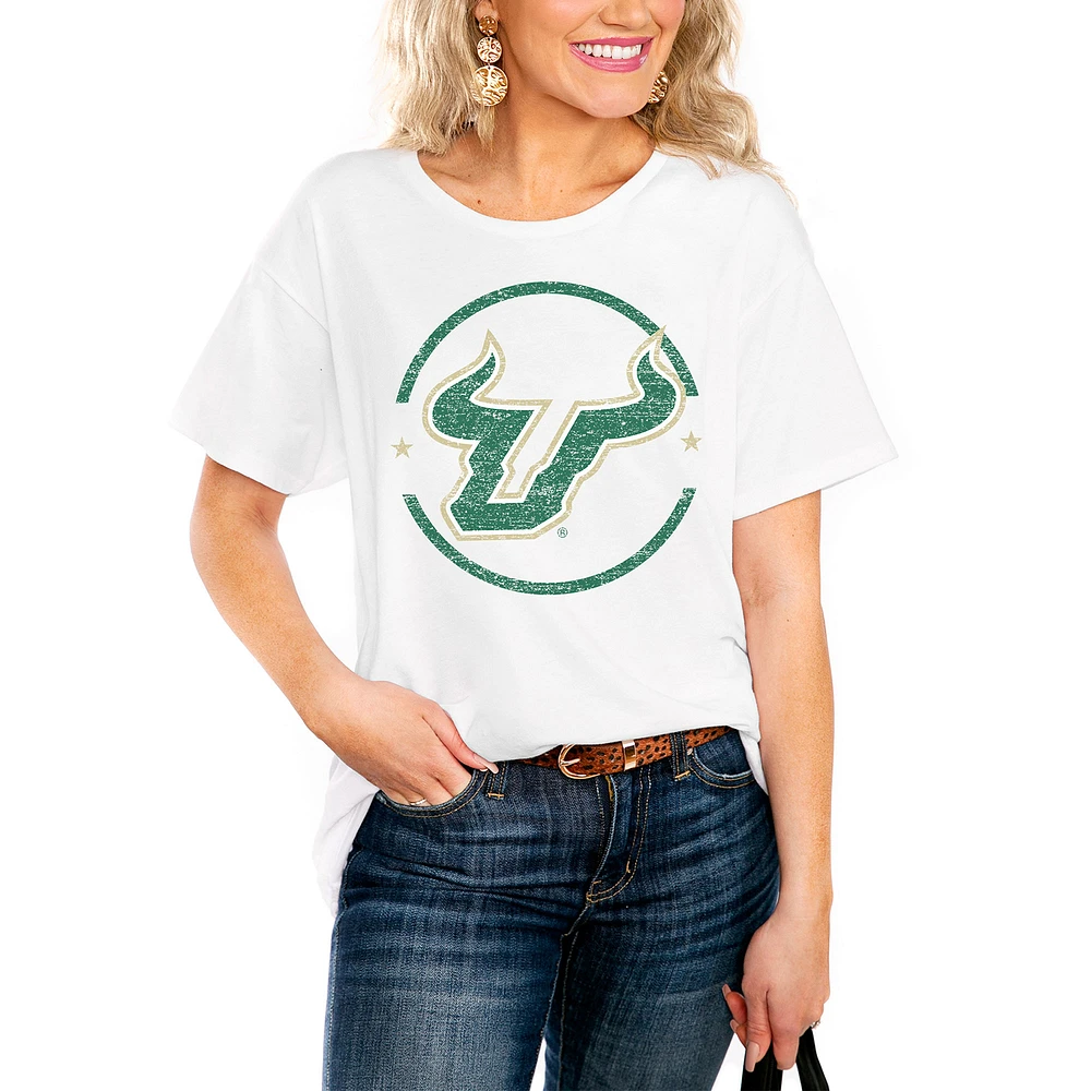 Women's White South Florida Bulls End Zone Easy T-Shirt