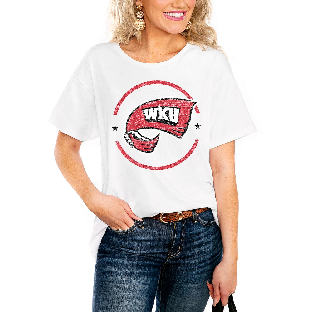 Women's White Western Kentucky Hilltoppers End Zone Easy T-Shirt
