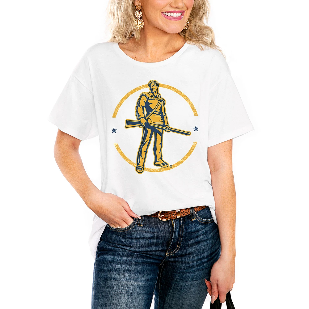 Women's White West Virginia Mountaineers End Zone Easy T-Shirt