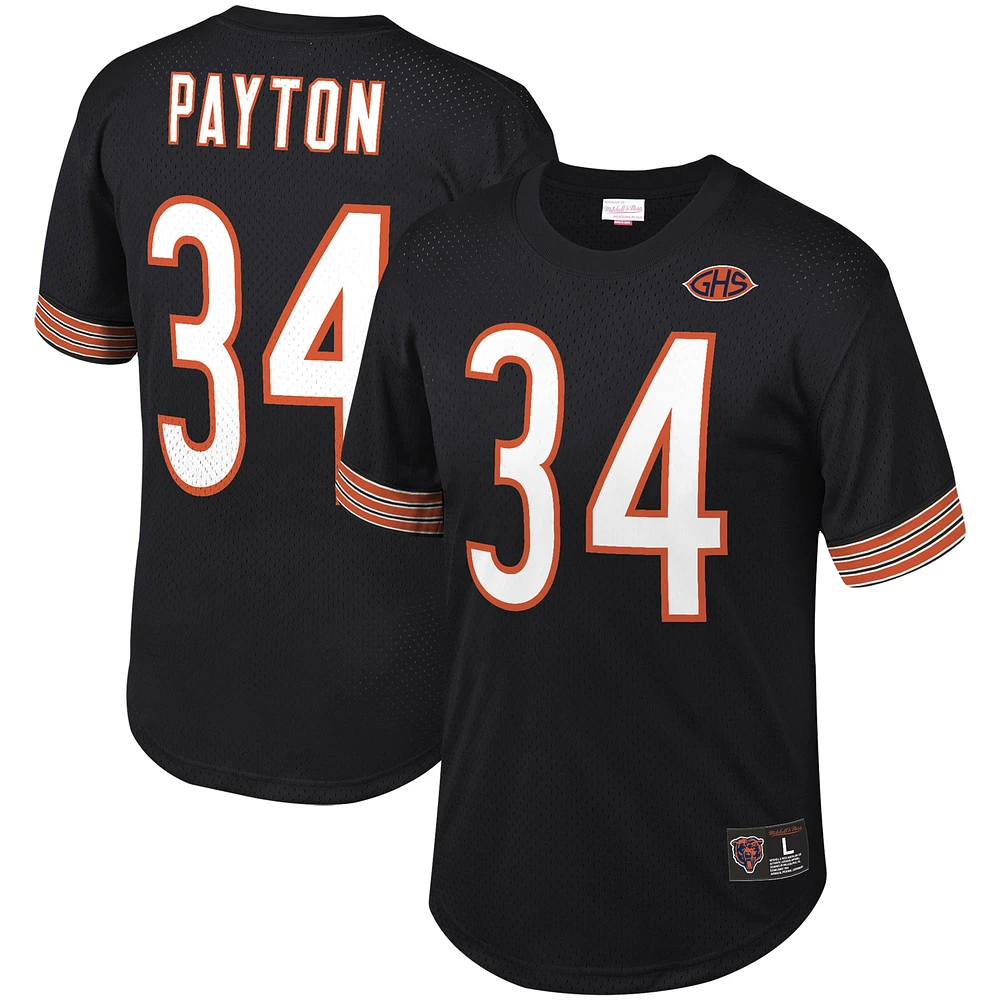 Men's Mitchell & Ness Walter Payton Black Chicago Bears Retired Player Name Number Mesh Top