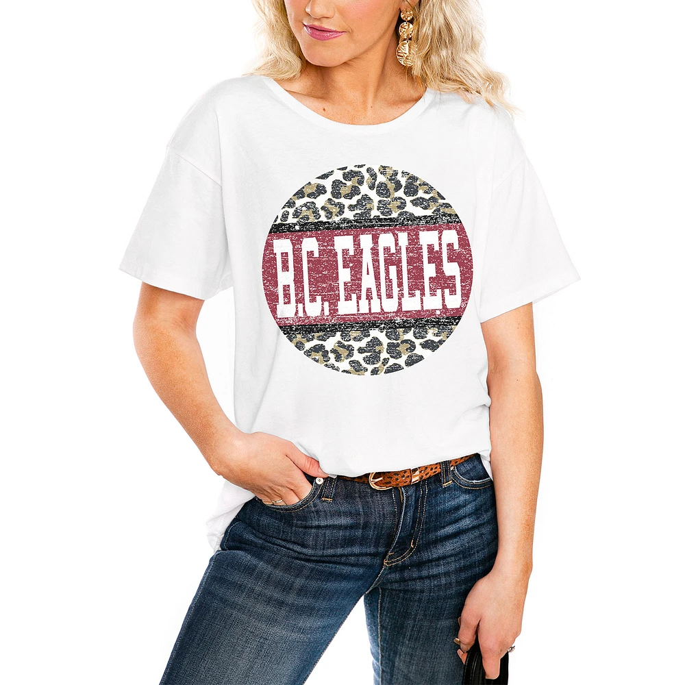 Women's White Boston College Eagles Scoop & Score Easy T-Shirt