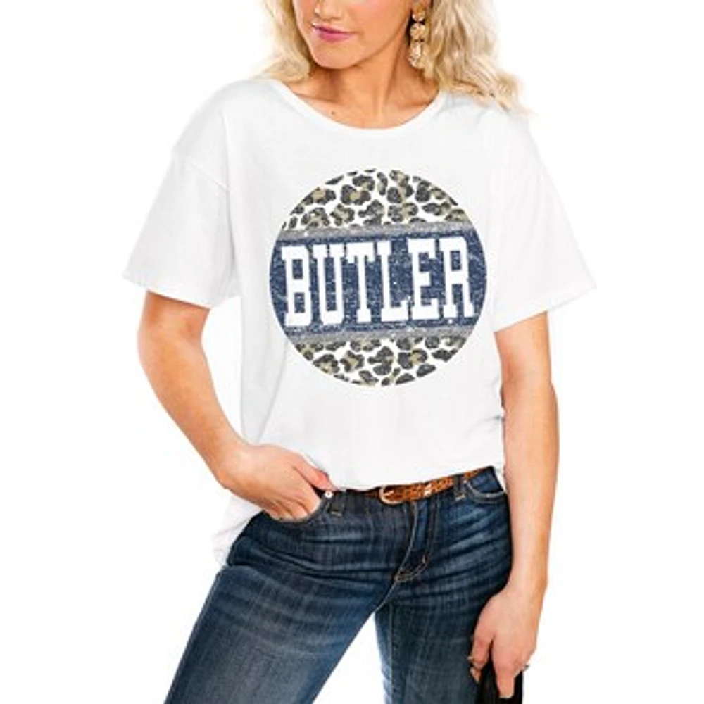 Women's White Butler Bulldogs Scoop & Score Easy T-Shirt