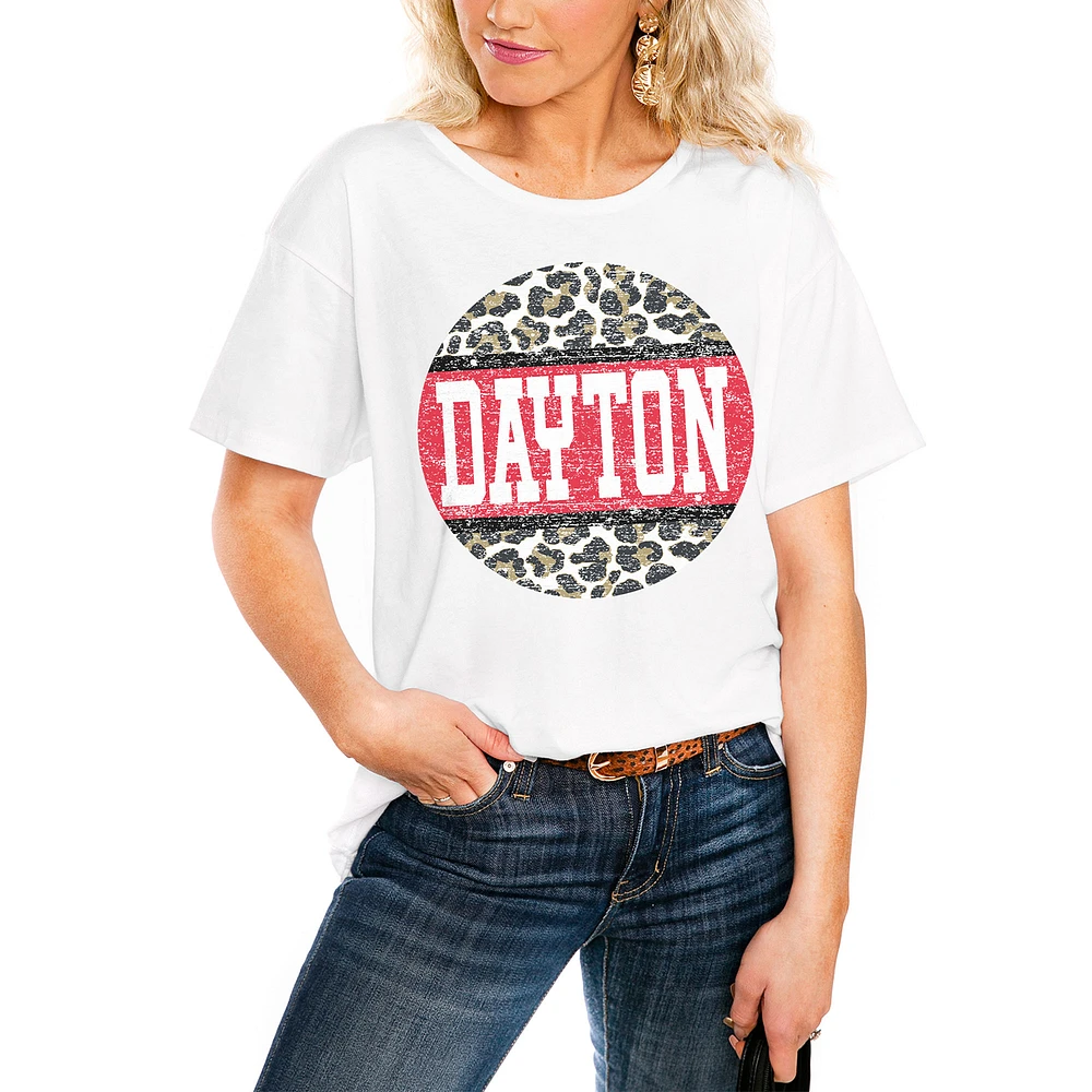 Women's White Dayton Flyers Scoop & Score Easy T-Shirt