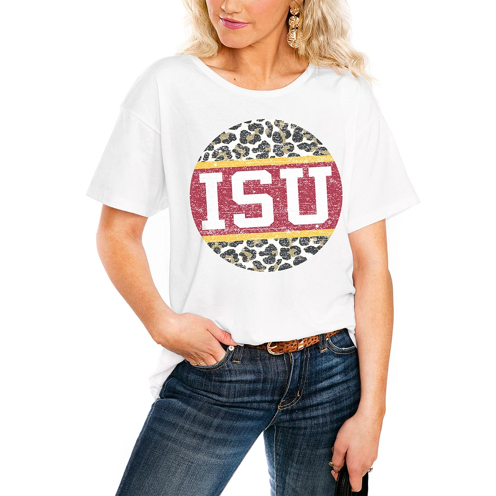 Women's White Iowa State Cyclones Scoop & Score Easy T-Shirt