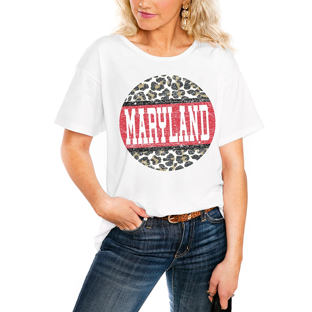 Women's White Maryland Terrapins Scoop & Score Easy T-Shirt