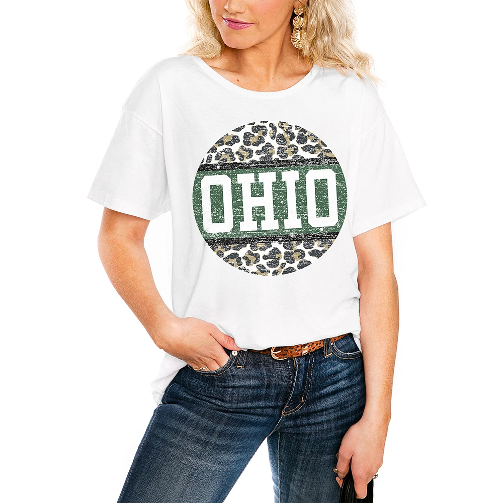 Women's White Ohio Bobcats Scoop & Score Easy T-Shirt