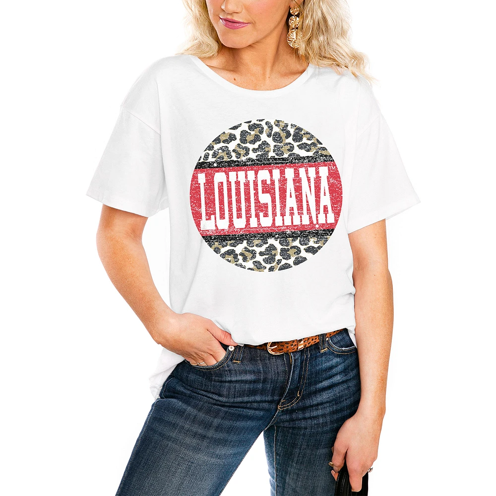 Women's White Louisiana Ragin' Cajuns Scoop & Score Easy T-Shirt