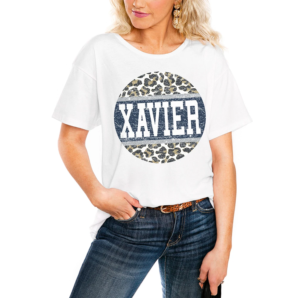 Women's White Xavier Musketeers Scoop & Score Easy T-Shirt