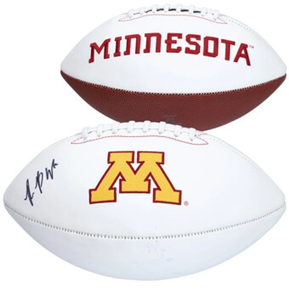 Rashod Bateman Minnesota Golden Gophers Autographed White Panel Football