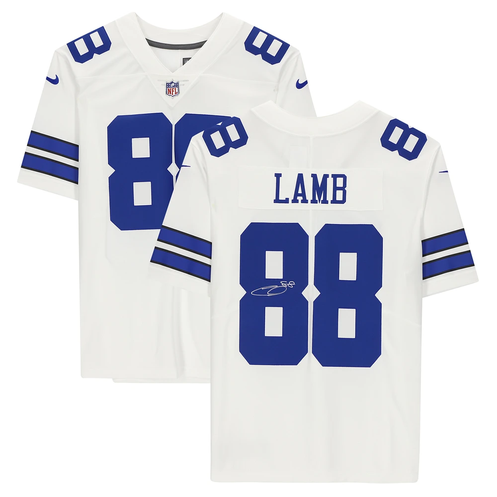 CeeDee Lamb Dallas Cowboys Autographed White Nike Limited Jersey
