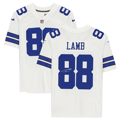 CeeDee Lamb Dallas Cowboys Autographed White Nike Limited Jersey