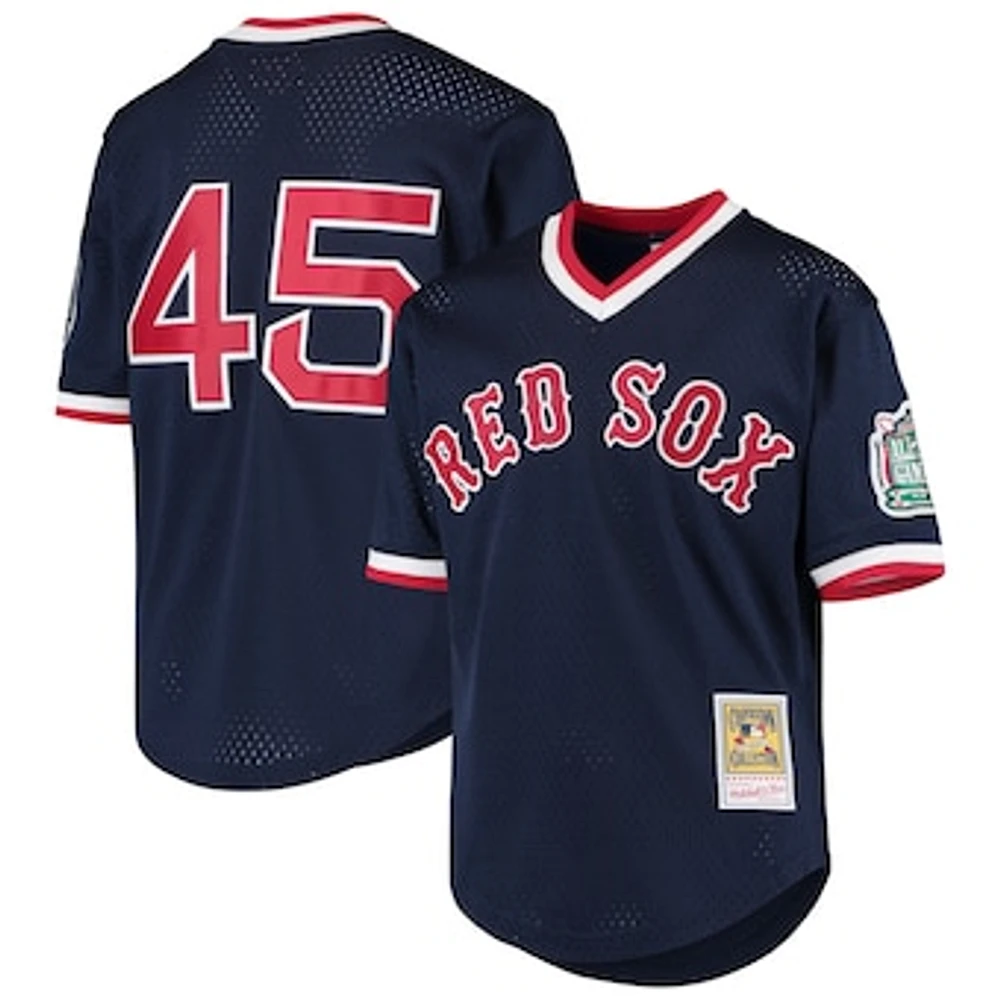 Youth Mitchell & Ness Pedro Martinez Navy Boston Red Sox Cooperstown Collection Mesh Batting Practice Jersey