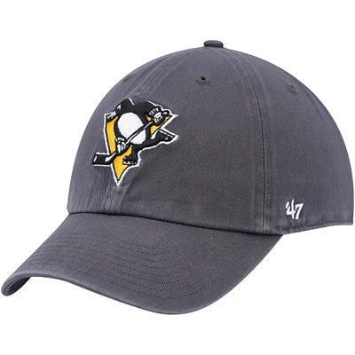Men's '47 Charcoal Pittsburgh Penguins Clean Up Adjustable Hat