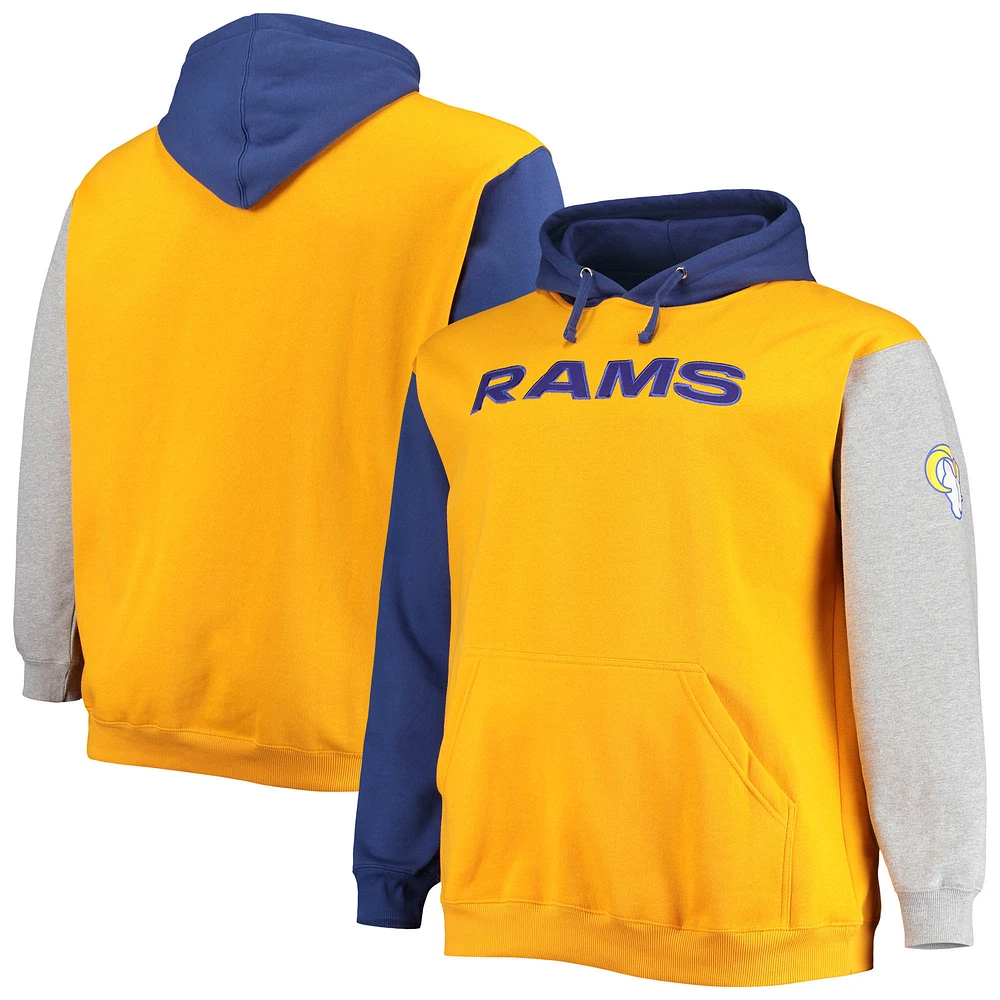 Men's Royal/Gold Los Angeles Rams Big & Tall Pullover Hoodie