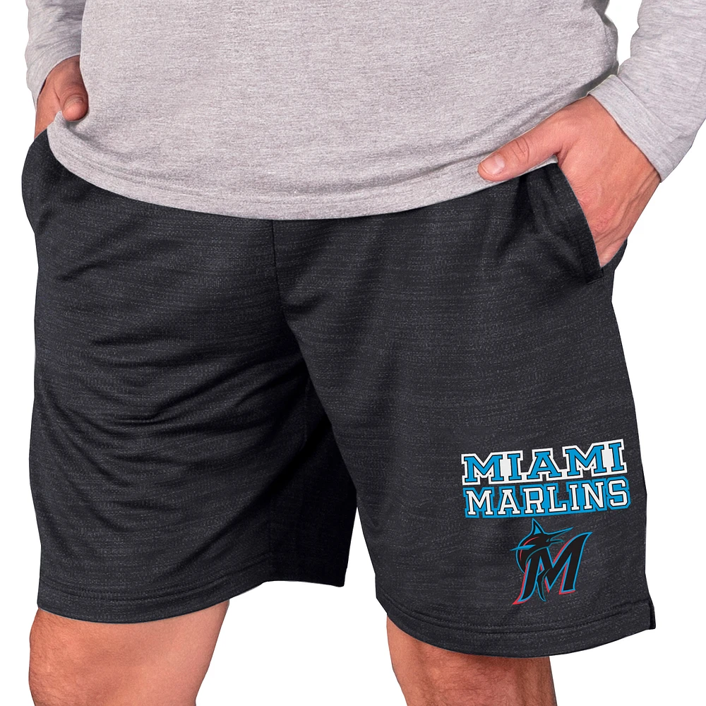 Men's Concepts Sport Charcoal Miami Marlins Bullseye Knit Jam Shorts