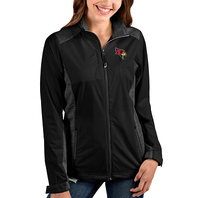 Women's Antigua Black Illinois State Redbirds Revolve Full-Zip Jacket