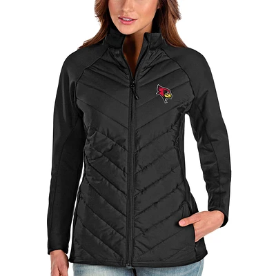 Women's Antigua Black Illinois State Redbirds Altitude Full-Zip Puffer Jacket