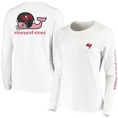 Women's Vineyard Vines White Tampa Bay Buccaneers Helmet Long Sleeve T-Shirt