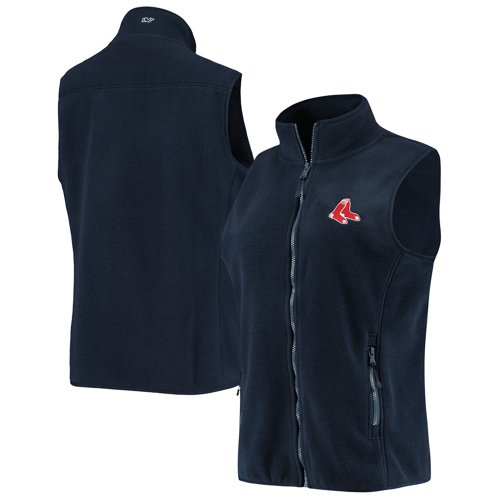 Women's Vineyard Vines Navy Boston Red Sox Harbor Full-Zip Vest