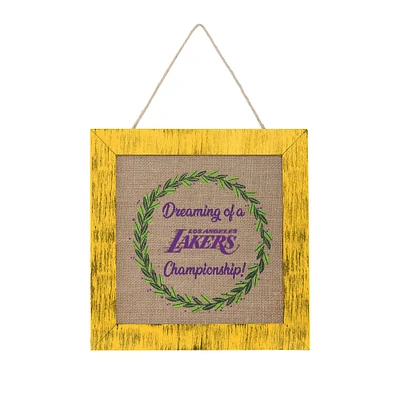 FOCO Los Angeles Lakers 12'' Double-Sided Burlap Sign