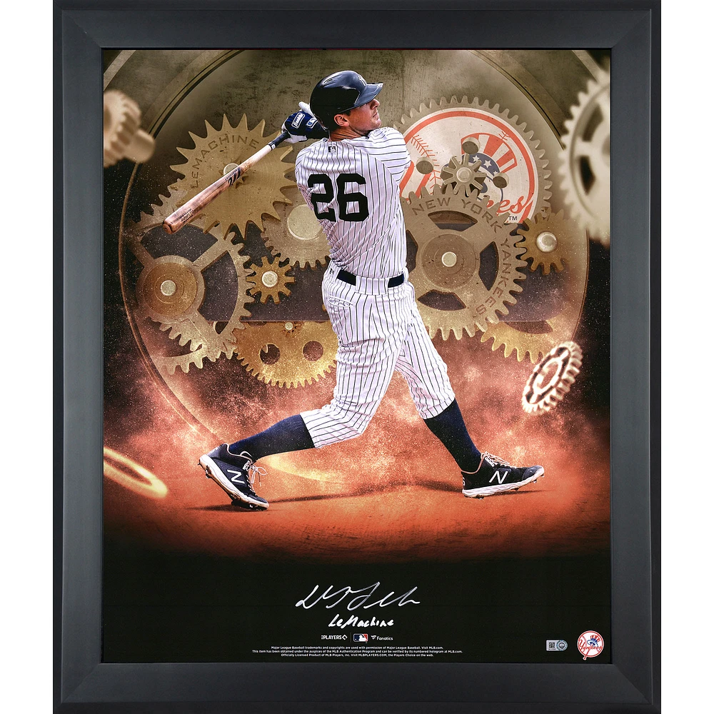 DJ LeMahieu New York Yankees Autographed Framed 20" x 24" In Focus Photograph with "LeMachine" Inscription