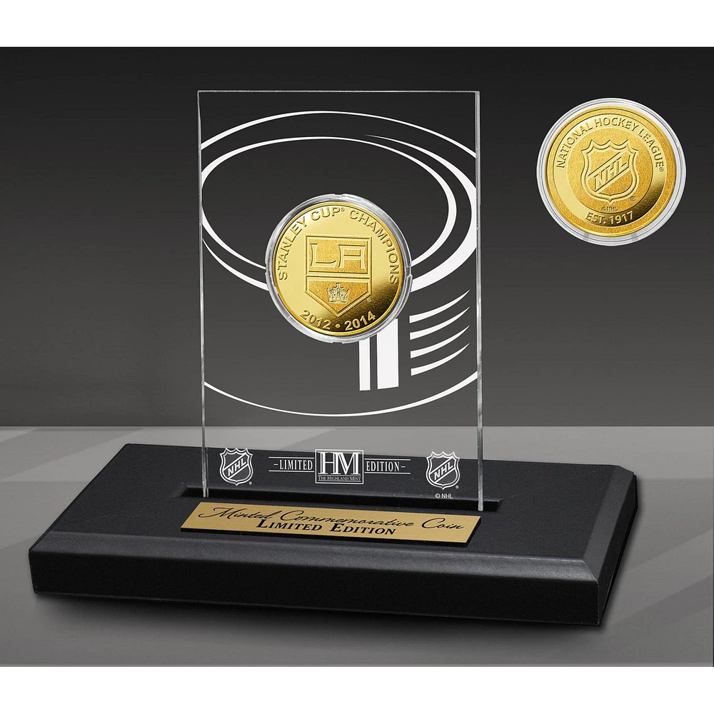 Highland Mint Los Angeles Kings 2-Time Stanley Cup Champions Acrylic Gold Coin Desk Top Display