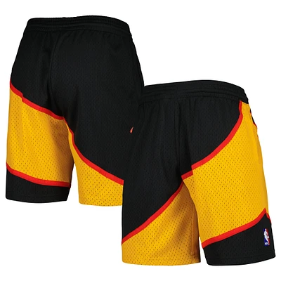 Men's Mitchell & Ness Black Atlanta Hawks Hardwood Classics Reload 2.0 Swingman Shorts