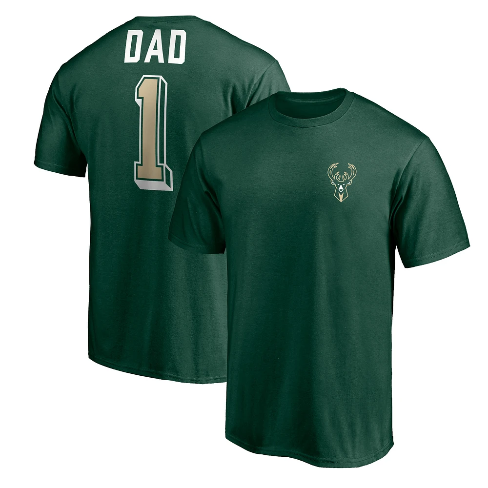 Men's Green Milwaukee Bucks Number One Dad T-Shirt