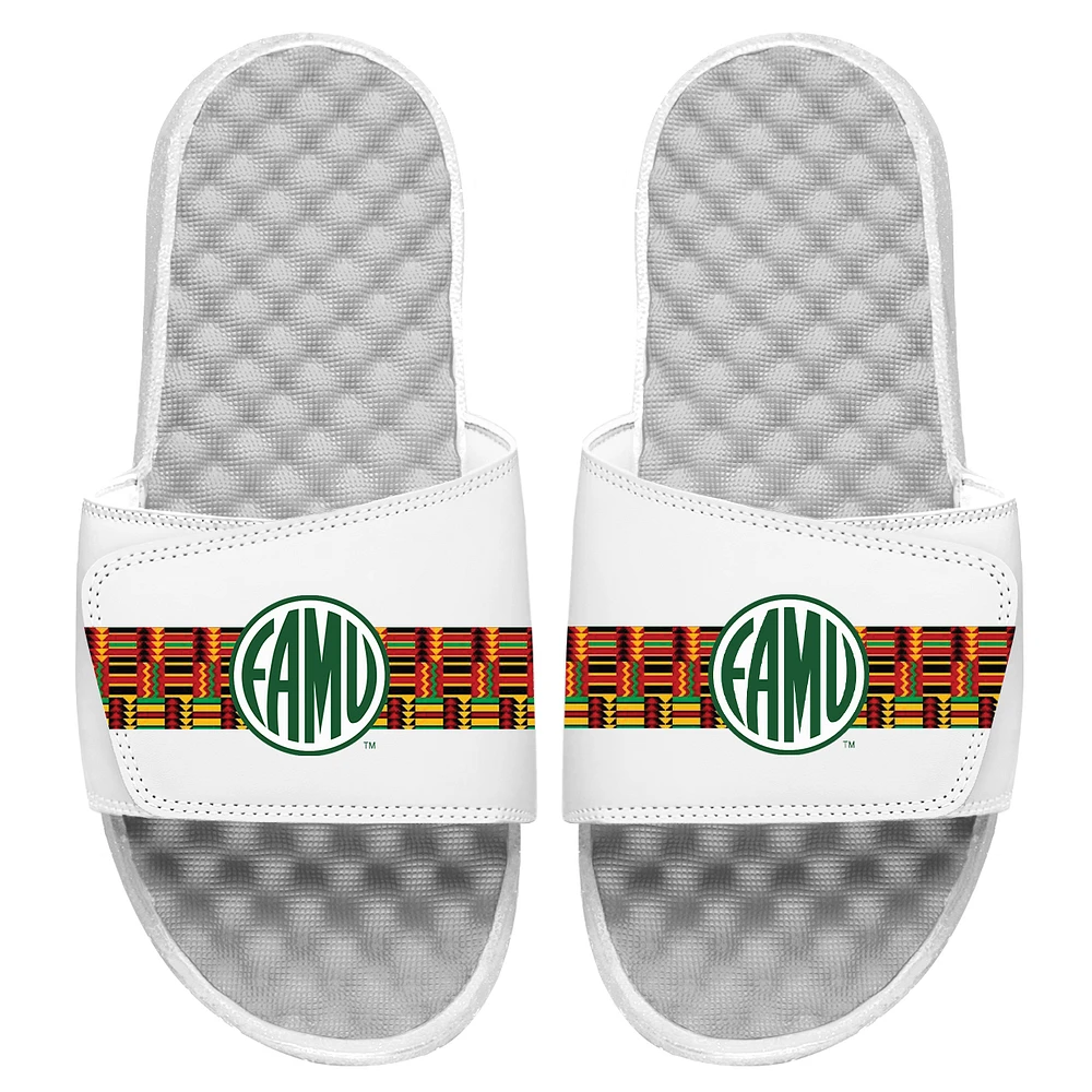 Men's ISlide White Florida A&M Rattlers Logo Slide Sandals