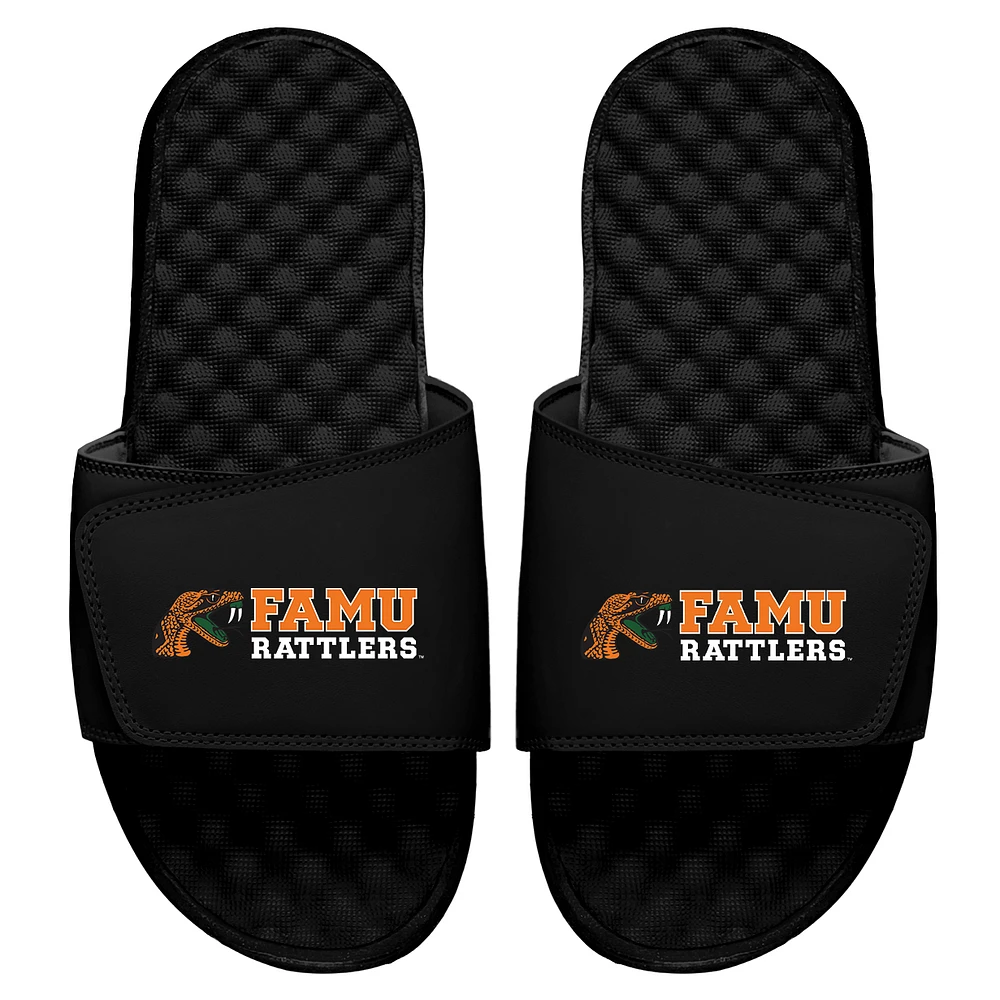 Men's ISlide Black Florida A&M Rattlers Combo Wordmark Slide Sandals