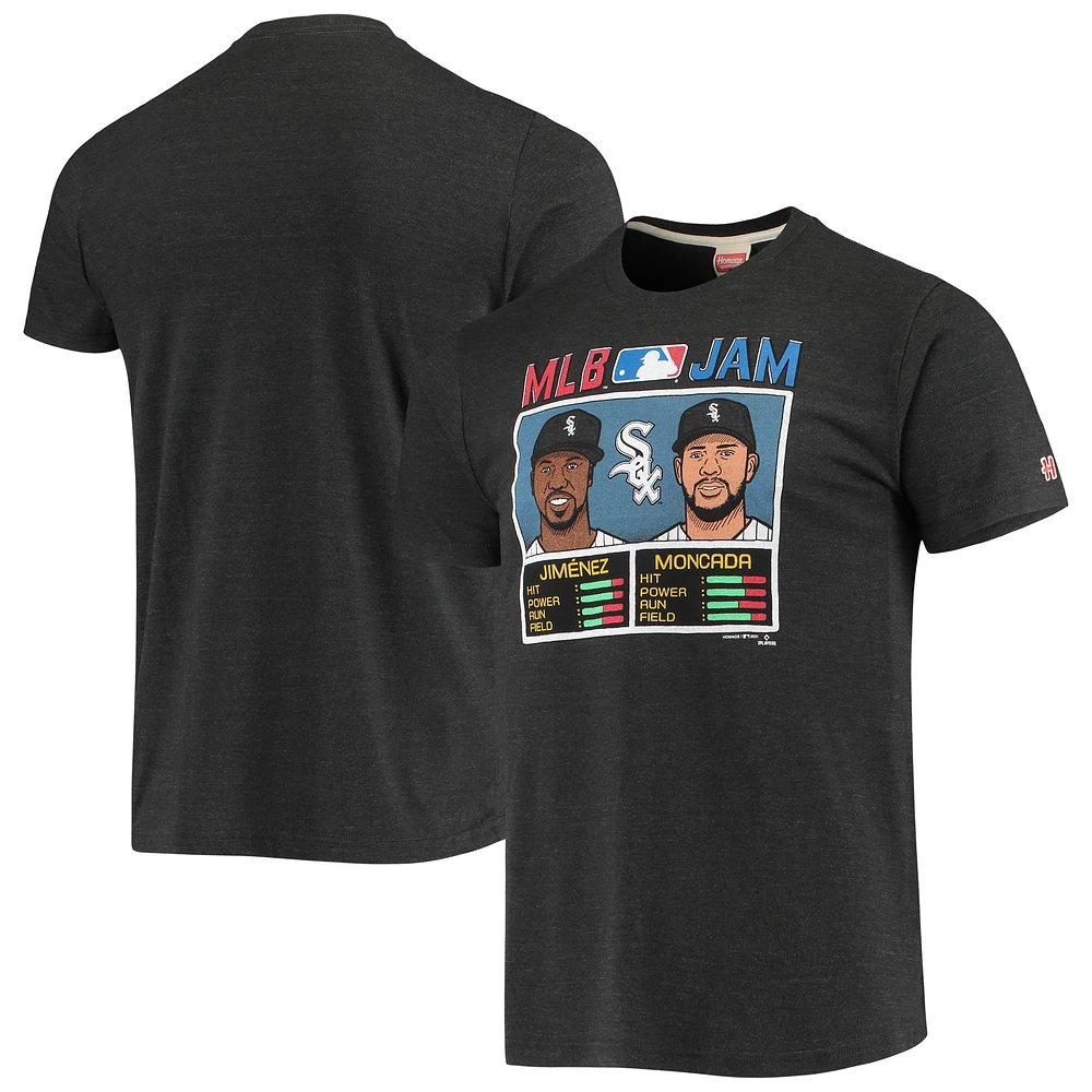 Men's Homage Yoan Moncada & Eloy Jimenez Black Chicago White Sox MLB Jam Tri-Blend T-Shirt