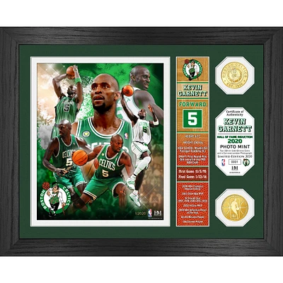 Highland Mint Kevin Garnett Boston Celtics 2020 Hall of Fame Induction Banner 13'' x 16'' Bronze Coin Photo Mint