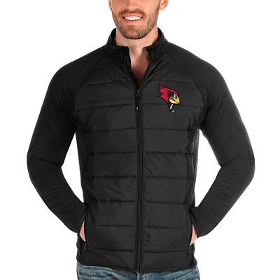 Men's Antigua Black Illinois State Redbirds Altitude Full-Zip Jacket