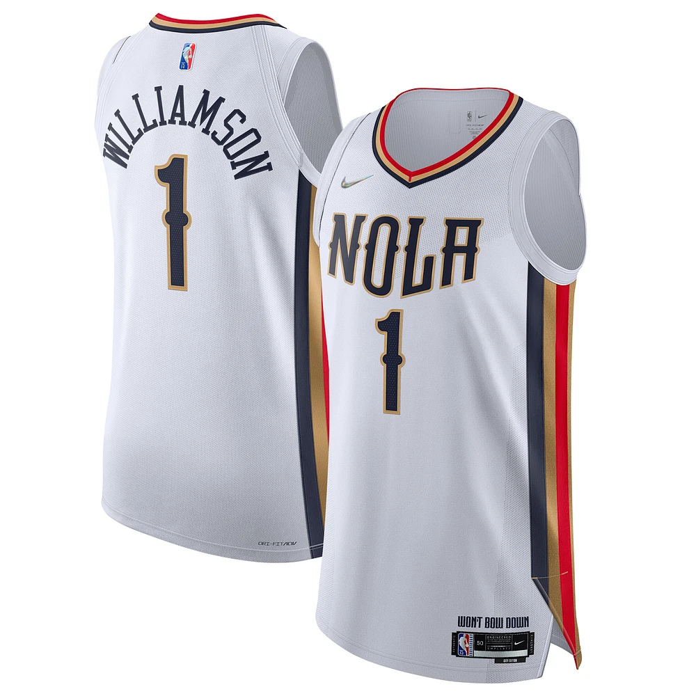 Men's Nike Zion Williamson White New Orleans Pelicans 2021/22 Swingman Jersey - City Edition