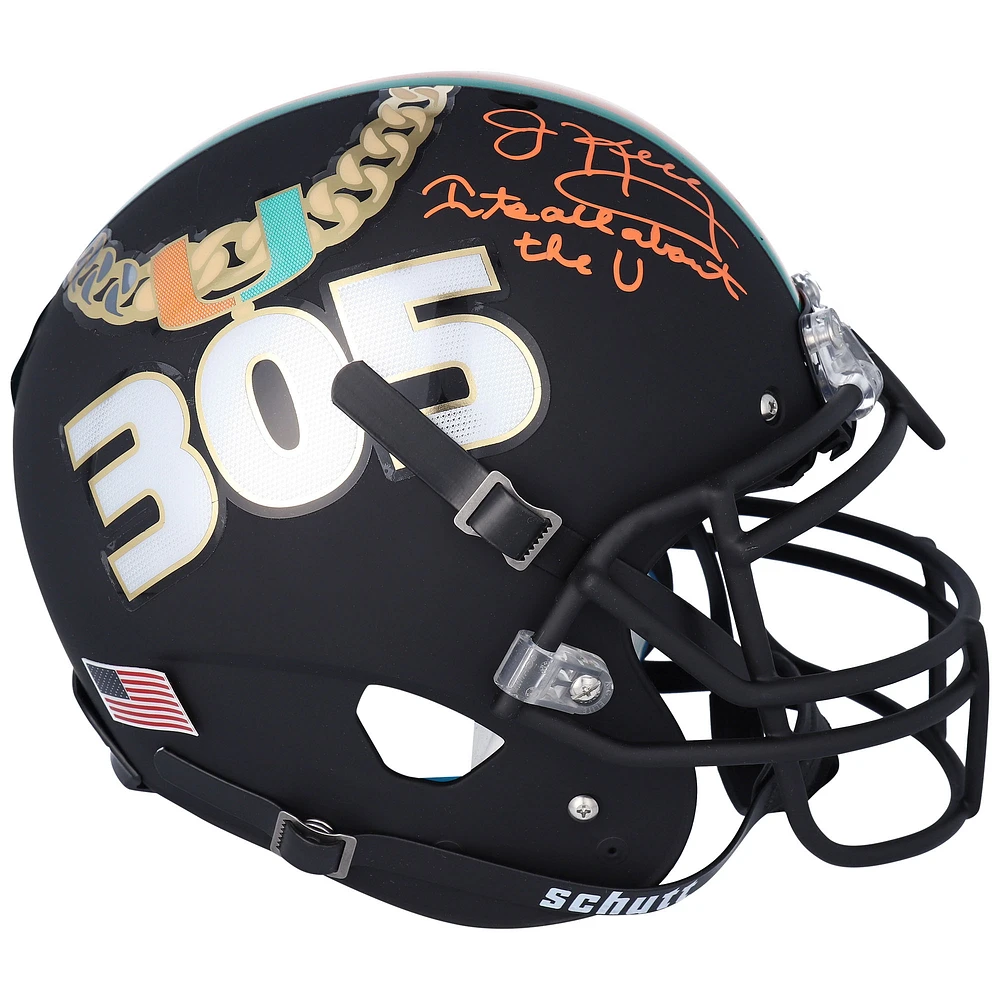 Jim Kelly Miami Hurricanes Autographed Schutt Tradition Authentic Helmet with "IT'S ALL ABOUT THE U" Inscription
