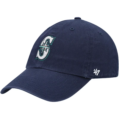 Youth '47 Navy Seattle Mariners Team Logo Clean Up Adjustable Hat